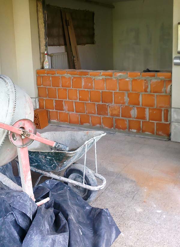 Zidava zidu - priprava za vstavitev okna